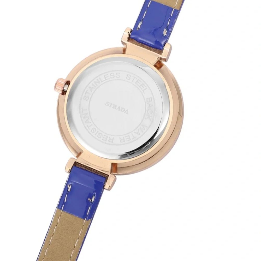 Blue Watch with White Austrian Crystals